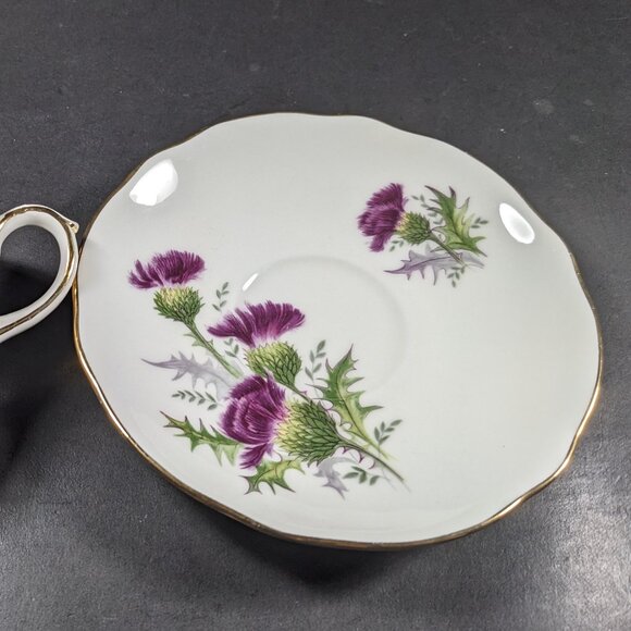 Vintage Duchess Scottish Thistle Teacup & Saucer Bone China - Picture 2 of 4
